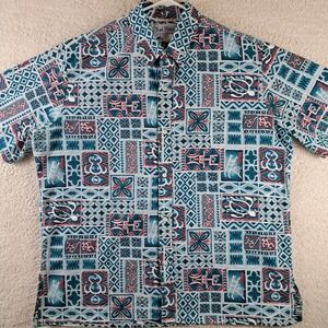 Vintage Rai Nam Hawaiian Button Front Shirt Made In Hawaii Size XL USA